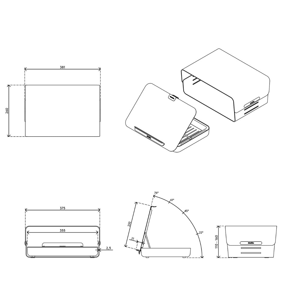 Addit Bento Ergonomic Desk Set 22