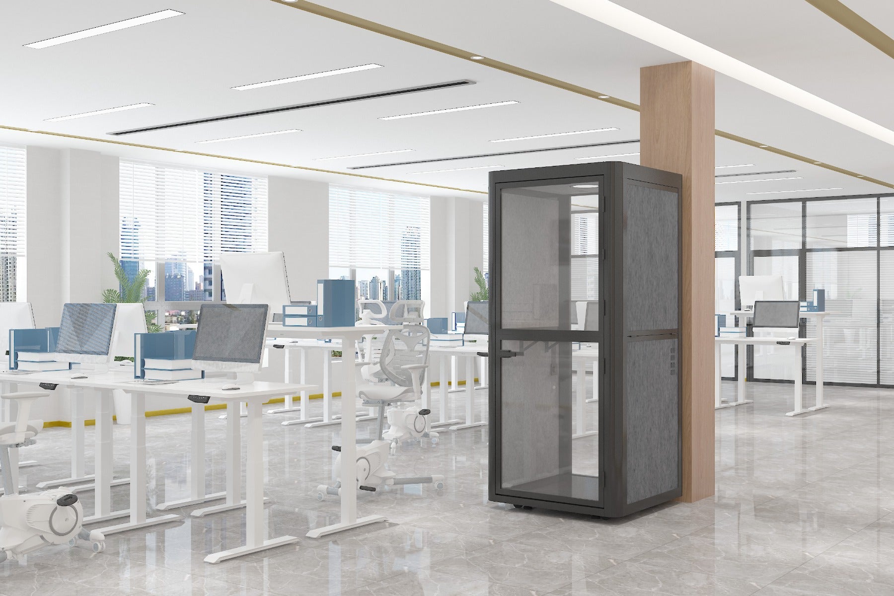 1-Person Acoustic Pod Phone Booth - Easy & Fast Installation