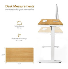 Desk measurements graphic