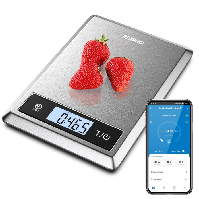 RENPHO Smart Nutrition Scale - BLE - Grey (up to 11lb)